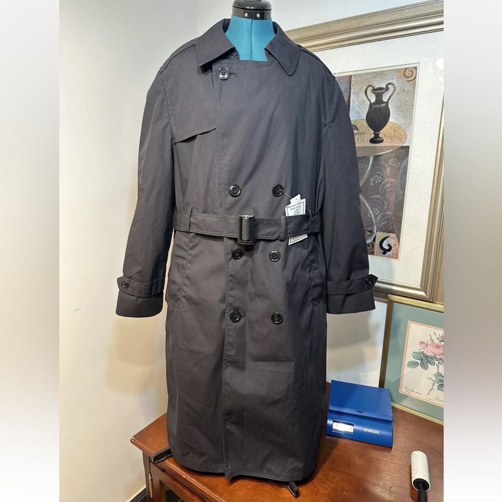 Defense Logistics Men Black Agency Garrison Collection Weather Army Coat Sz 40R